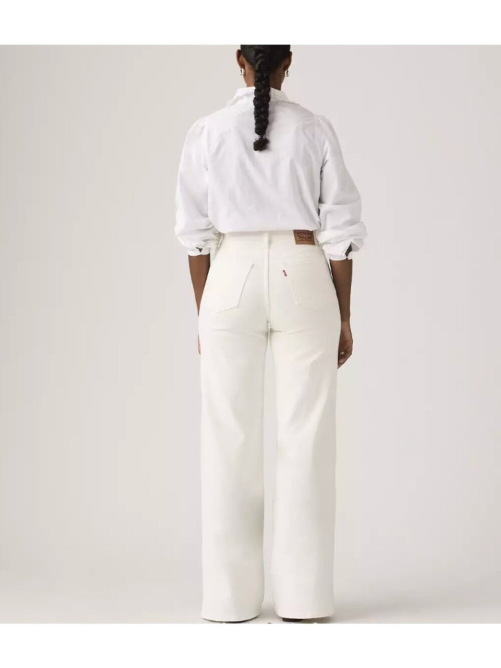 New Levi's 29x32 Premium 728 High-rise Wide-leg Women's Jeans Ecru Now White - Picture 3 of 6
